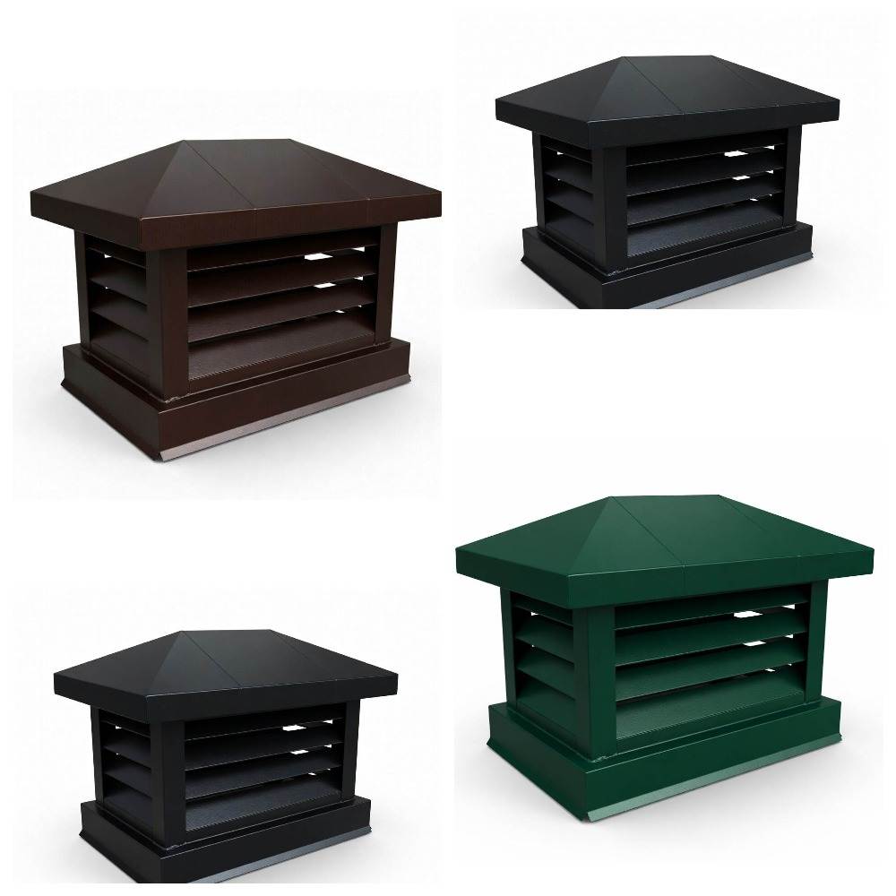 Дымник на трубу с жалюзи — примеры исполнения, покрытия и варианты для Санкт-Петербурга и Ленинградской области